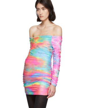 photo Multicolor Tie-Dye Glitter Jolene Off-Shoulder Dress by Sies Marjan - Image 4