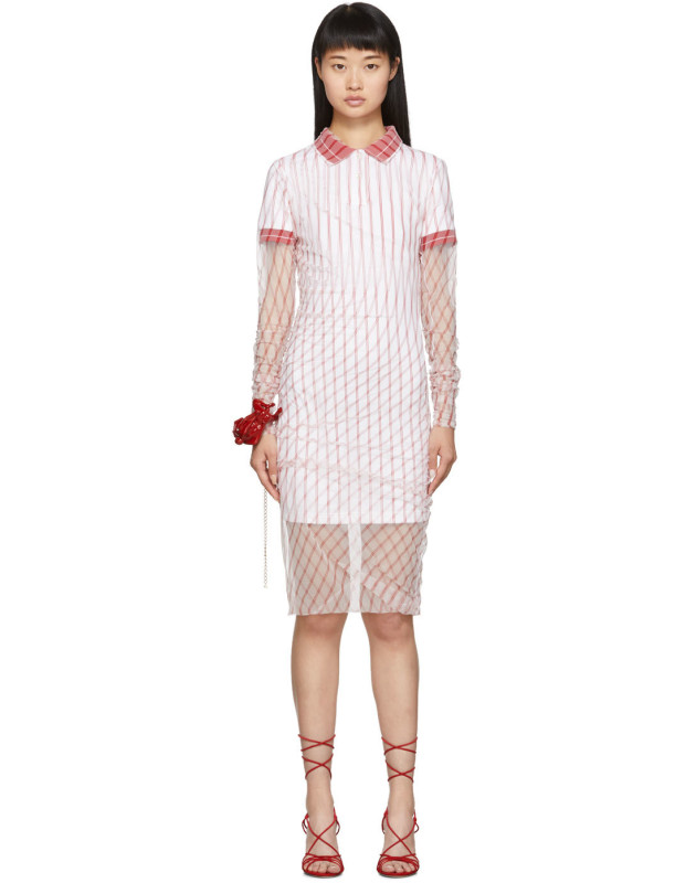photo Red Printed Condom Polo Dress by Y/Project - Image 1